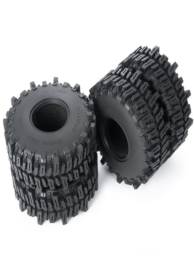 RCHUBAM 1.9" Mud Wheel Tires 4Pcs Claw Crawler Mud Terrain Wheels Tyres OD 120mm/4.72" for 1/10 Scale RC Rock Crawler Car TRX4 SCX10 III AXI03007 - Image 4